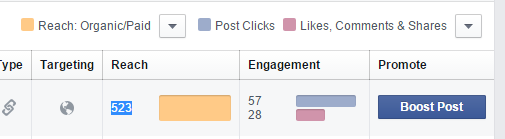 Facebook insights page